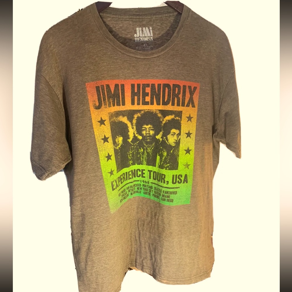 Jimi Hendrix The Experience Tour T Shirt Men’s XL 1970s Rock Psychedelic Music